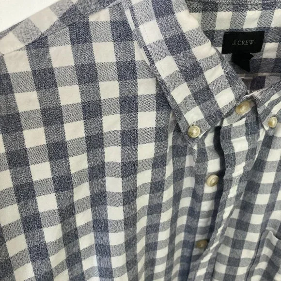 J. Crew men's button-down grey checkered shirt - Picture 4 of 5